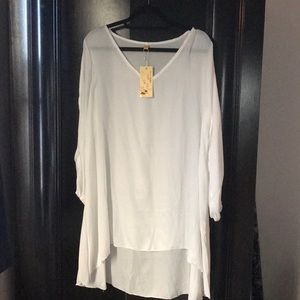 Slit sleeve blouse